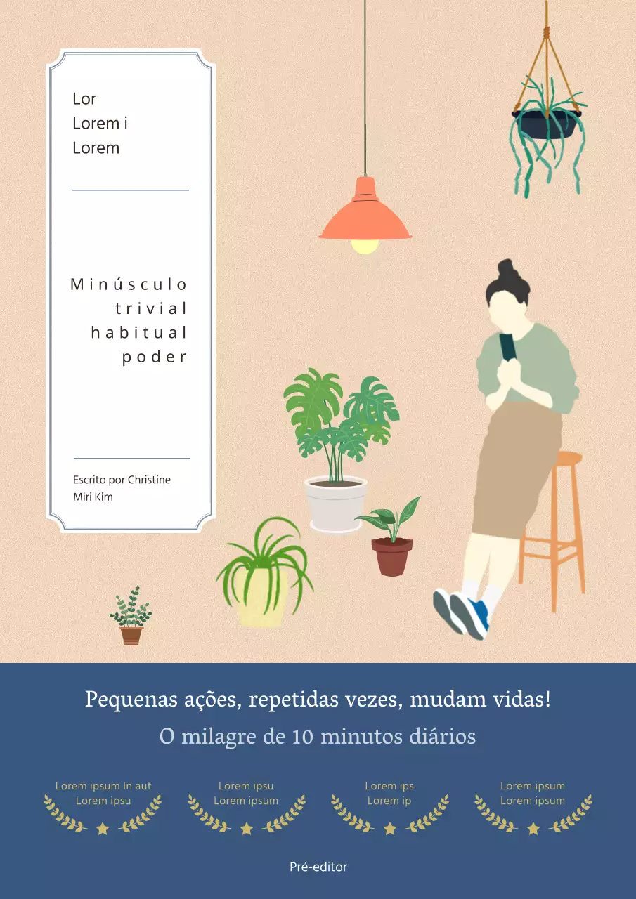 Um livro de autoajuda ilustrado e emotivo com um tema bege