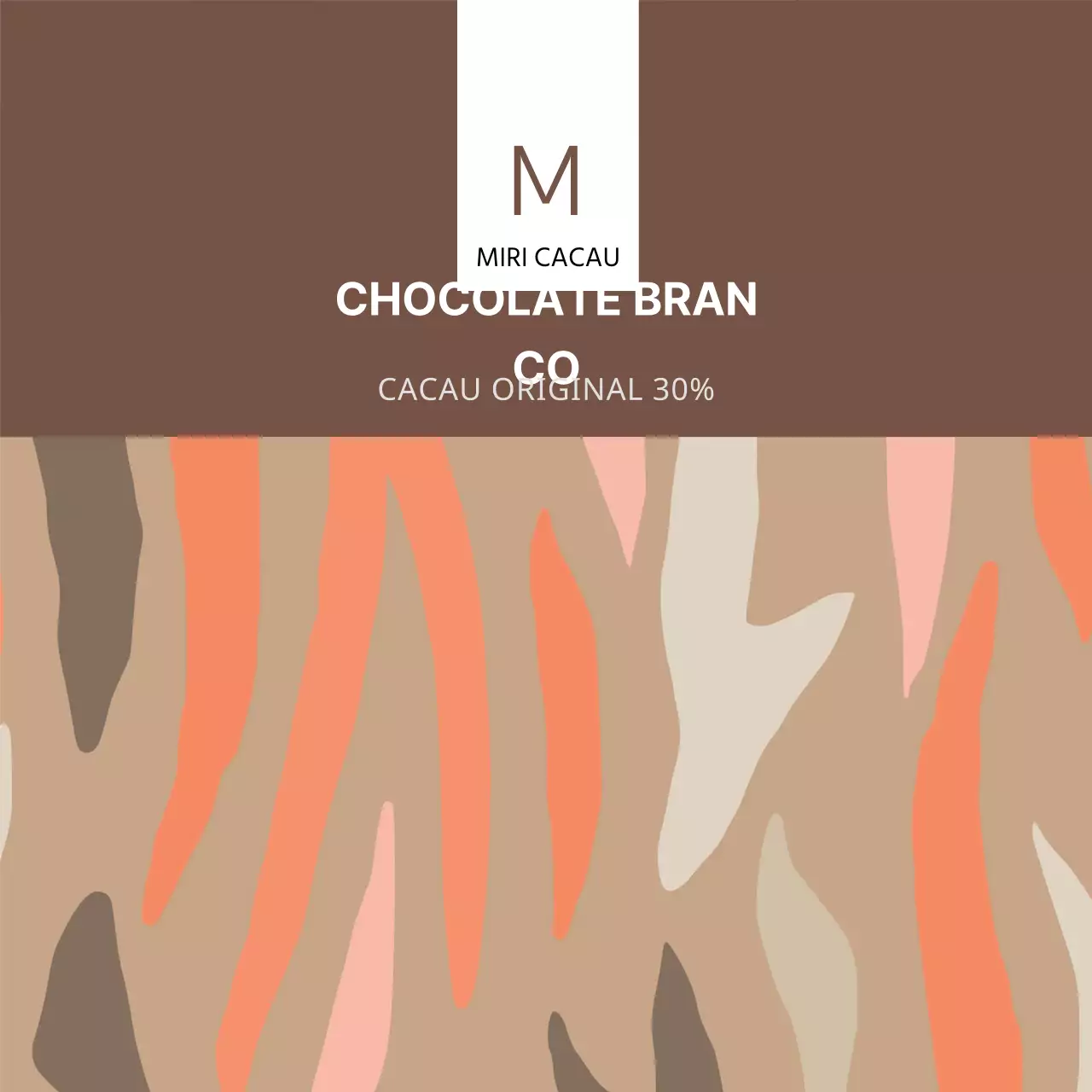 Rótulos de chá de chocolate quente com padrão de laranjeira castanha