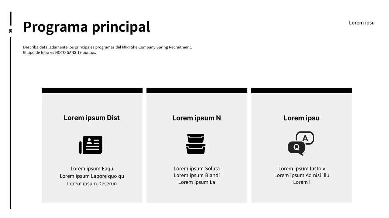 Informe de planificación del stand en blanco y negro