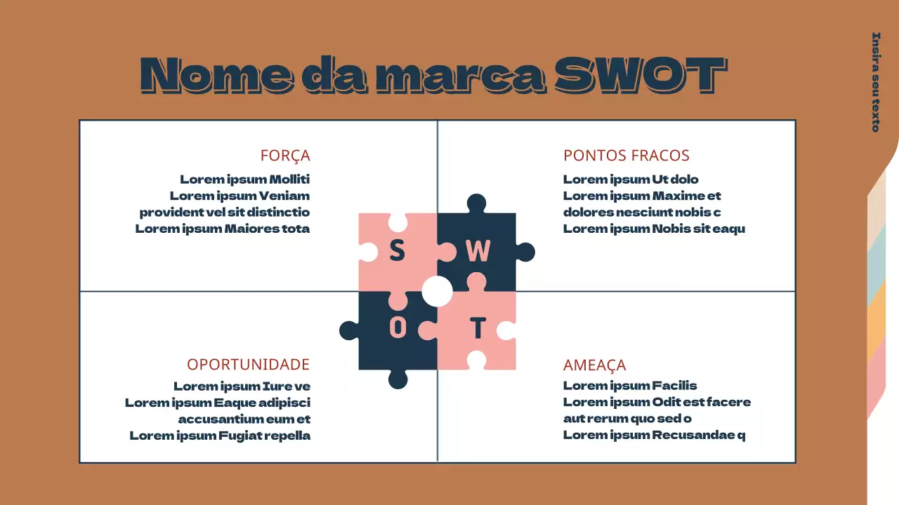 Desenho do gráfico SWOT com um conceito de pasta simples