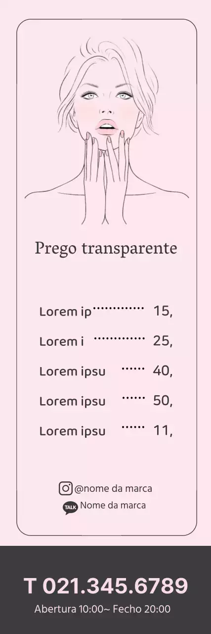 Ilustração cor-de-rosa Promoção da Neat Nail Shop