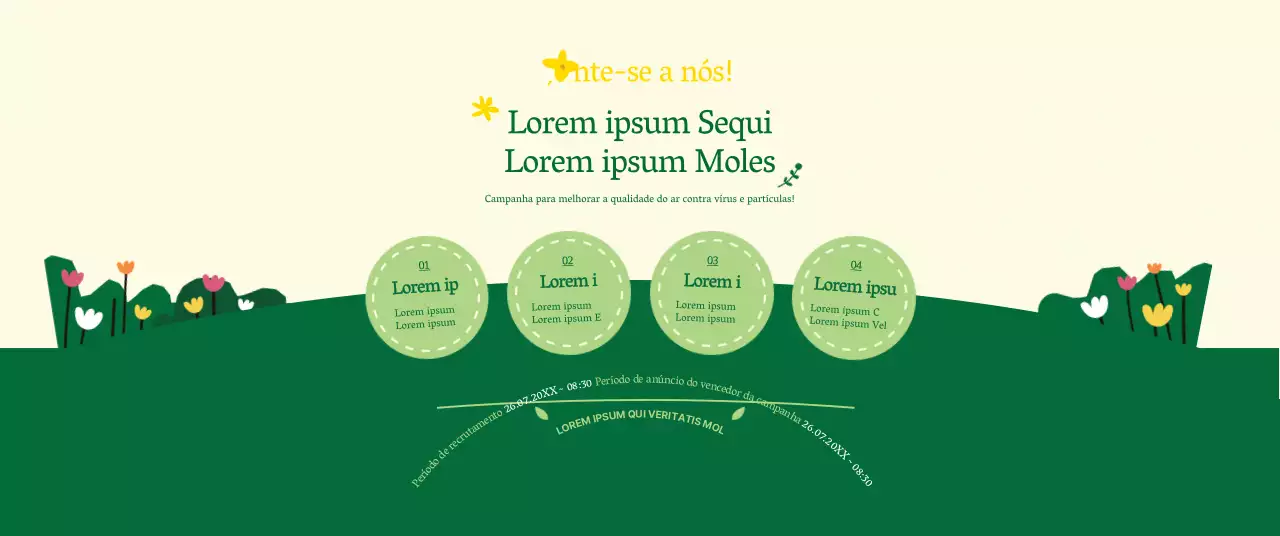 Sobre a campanha verde e amarela de estilo limpo para ir a pé para o trabalho