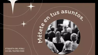 Etiqueta limpia para ir a conciertos con círculos sobre fondo marrón