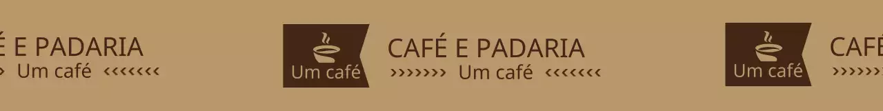 Padrão de logótipo de café de estilo simples em castanho claro e castanho