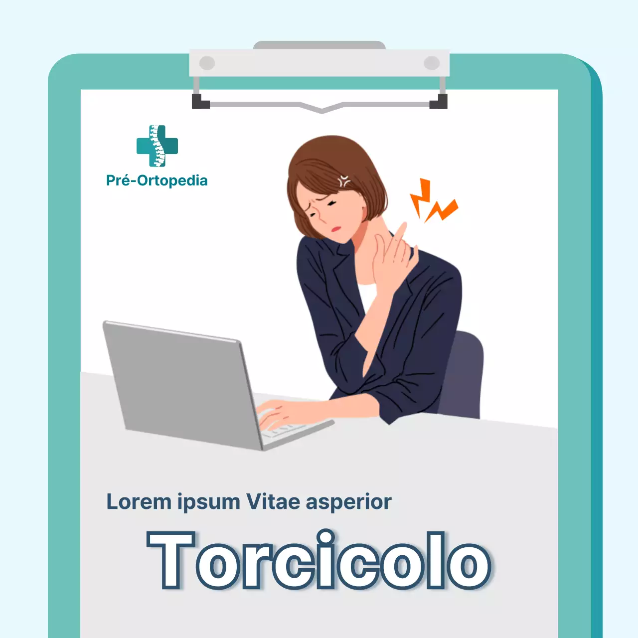 Cartão de promoção hospitalar do síndroma do pescoço de tartaruga simples de hortelãNotícias
