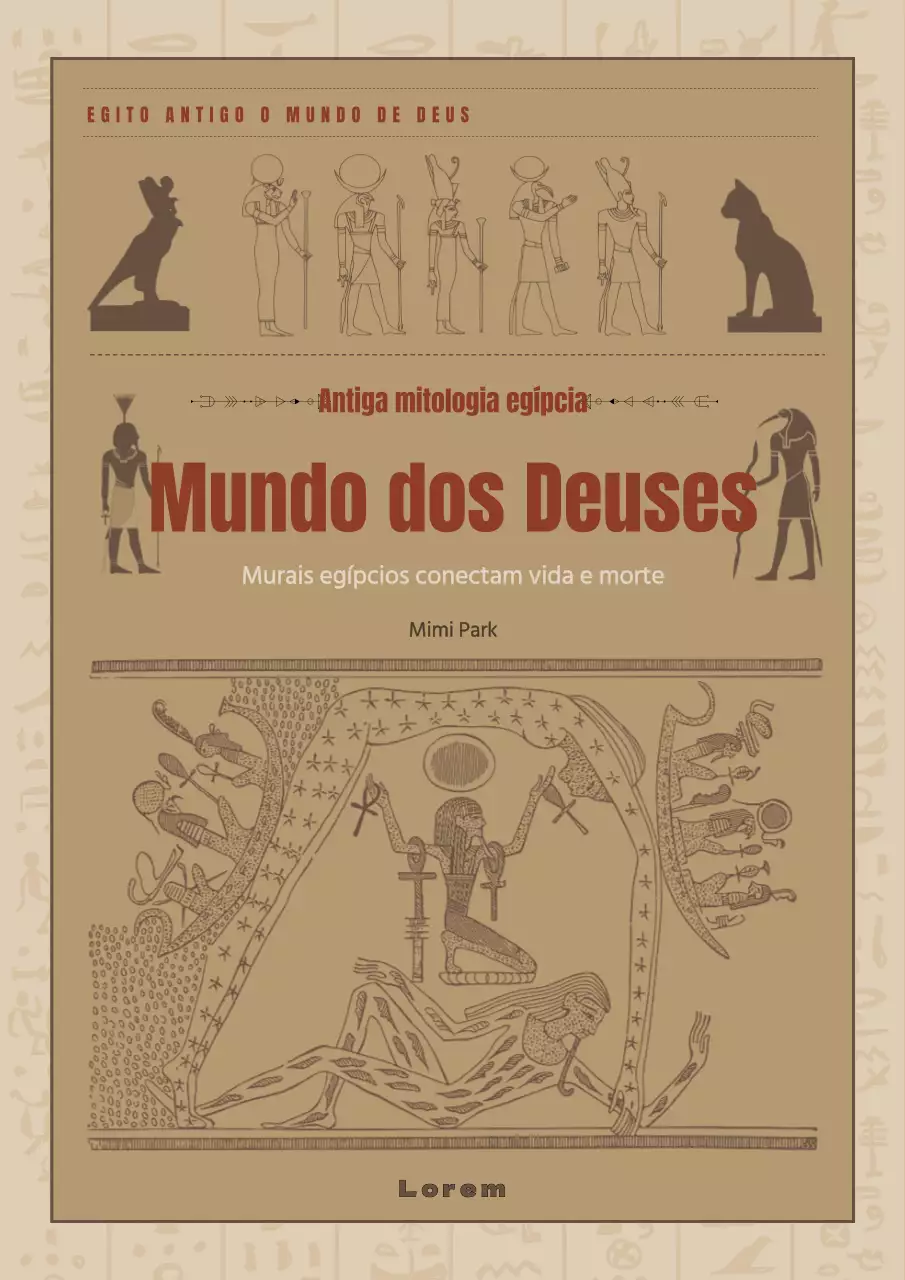 Sobre o mural castanho de mitologia egípcia antiga