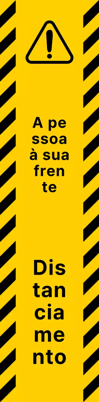 Estilo de combinação de ícones e texto simples e limpo em amarelo e preto Avisos de manutenção da distância