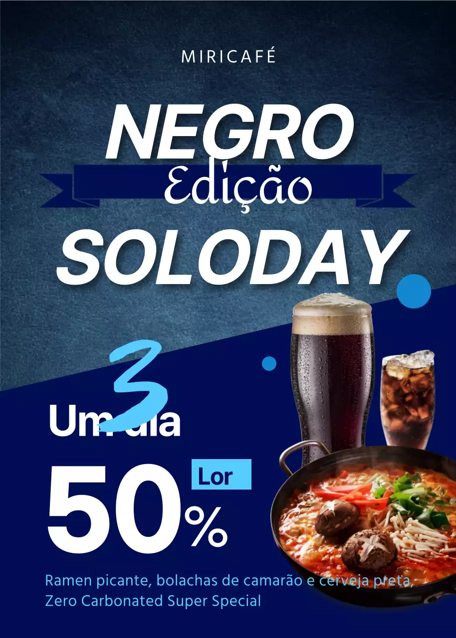 Ofertas da Black Friday em azul marinho e preto
