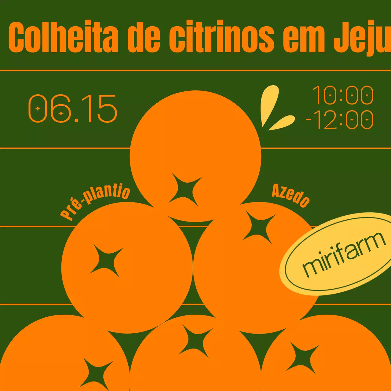 Promover experiências de tangerina num estilo simples de laranja e verde