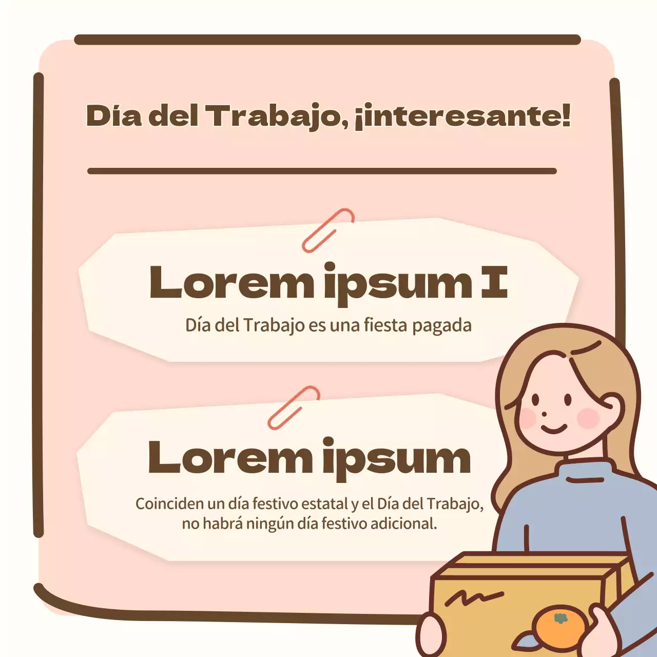 Encantador y cálido conocimiento de las vacaciones de los trabajadores en colores pastel