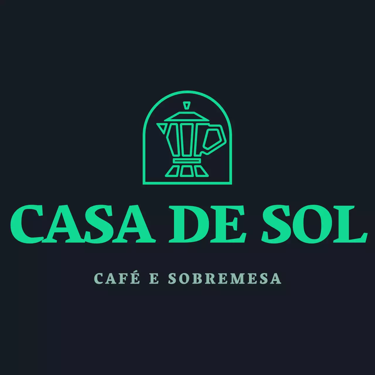 Símbolo de cafeteira verde e branco simples e moderno para o pessoal do café