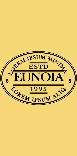 Emocional y simple combinación de texto en amarillo y negro Amble estilo de logotipo para la mercancía de café