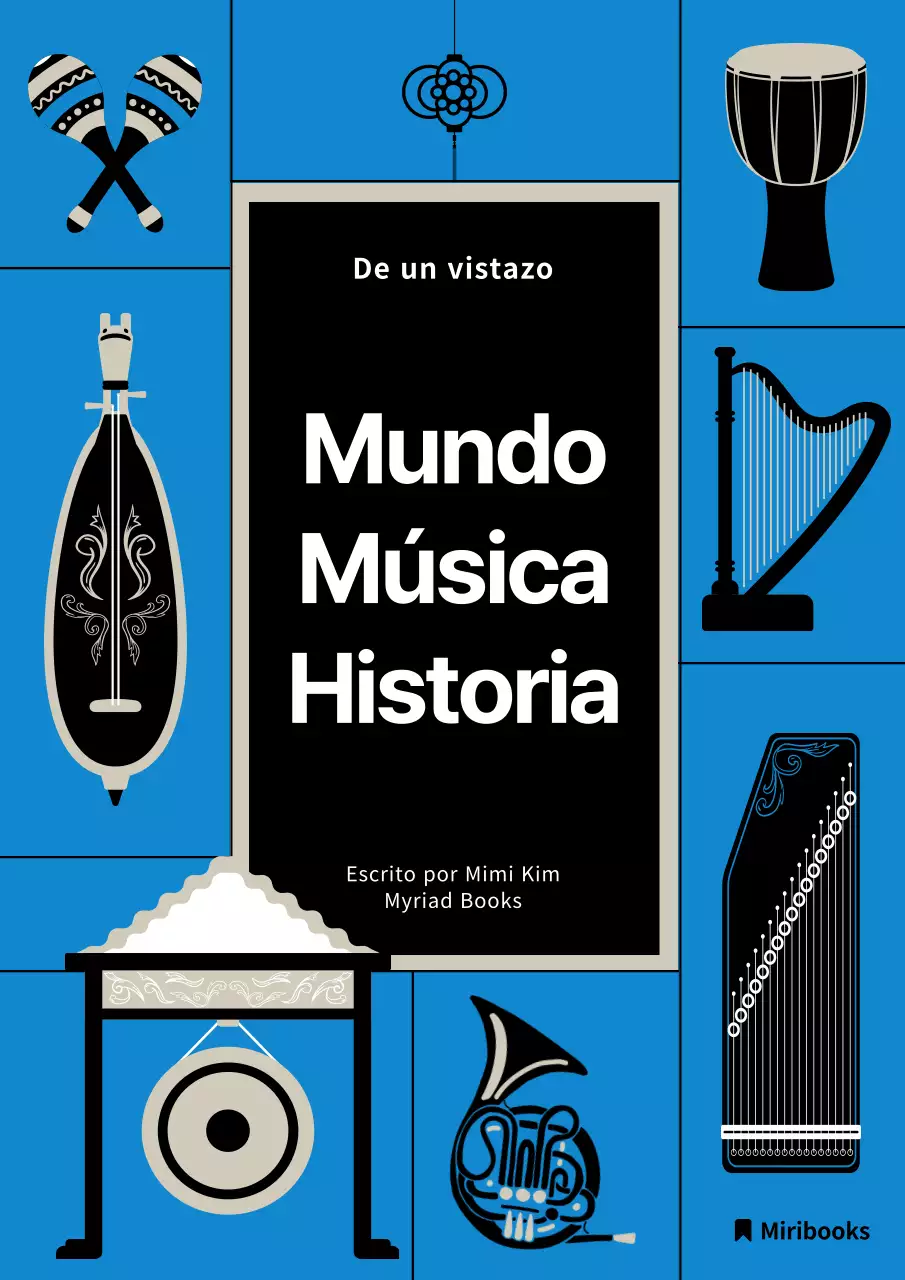 Azul claro negro simple instrumento musical ilustración Introducción a la historia de la música del mundo