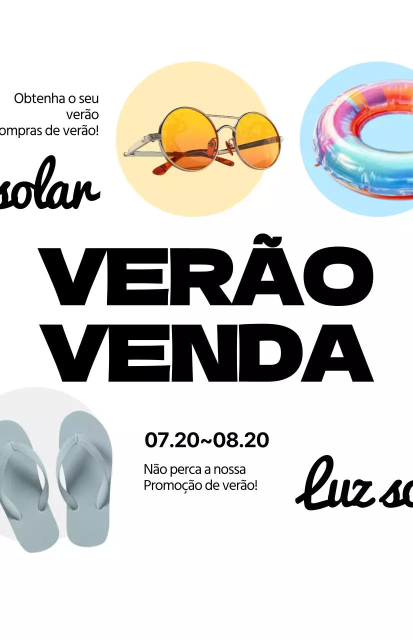 Promova os seus saldos de verão com caligrafia sobre um fundo branco