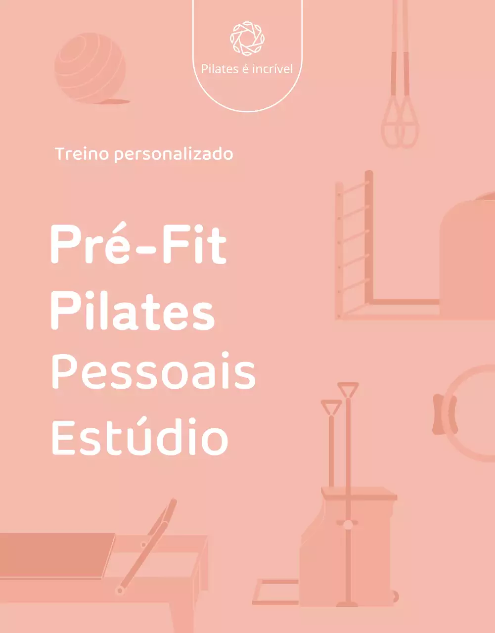 Tema promocional de Pilates monótono com ilustrações simples e formas arredondadas