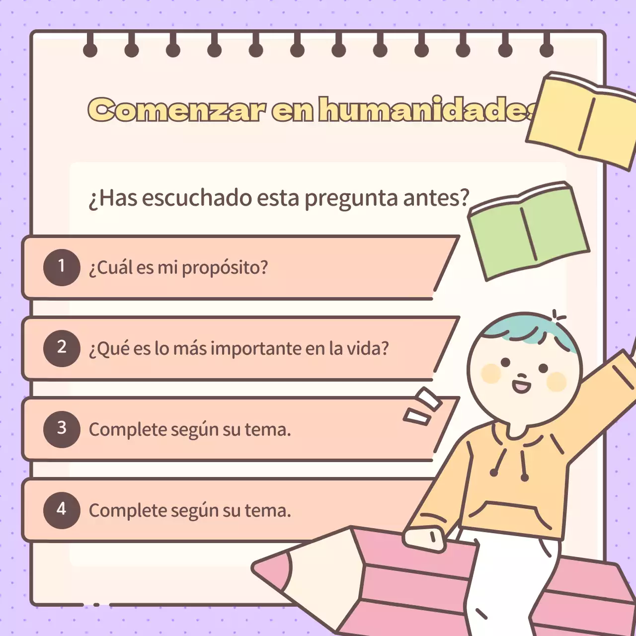 Bonita Academia de Humanidades en amarillo y morado