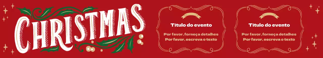 Estandarte de Natal ilustrado vermelho