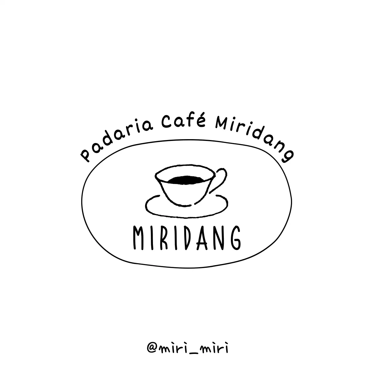 Desenho de um café com uma ilustração simples de um café preto