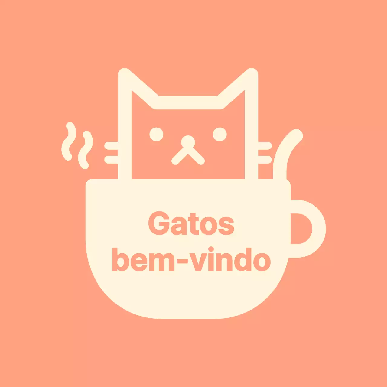 Cat cafe Valkyrie com gatos sobre um fundo cor-de-rosa