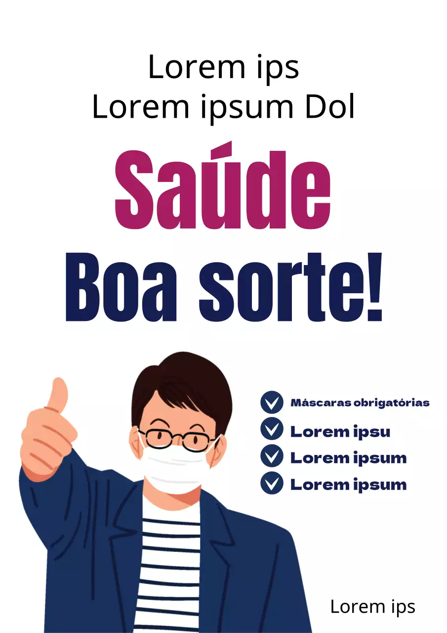 Folheto simples, branco, de campanha de prevenção de vírus