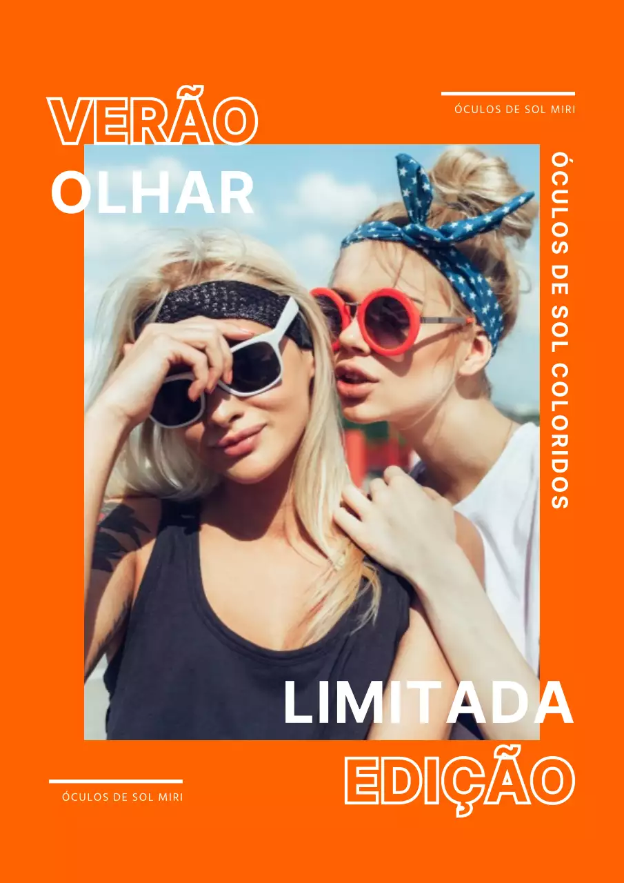 Laranja Casual Moda VerãoItem Óculos de solEdição limitada Pôster