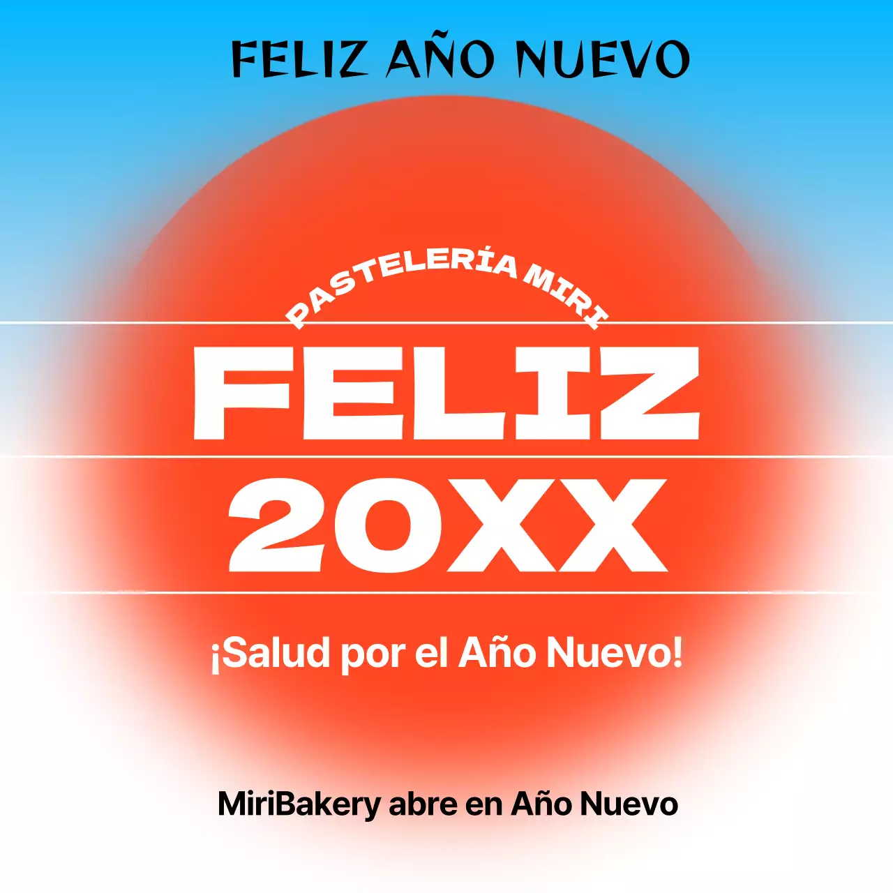 Felicitaciones de Año Nuevo en rojo