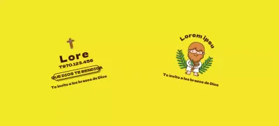 Personaje amarillo ilustración iglesia