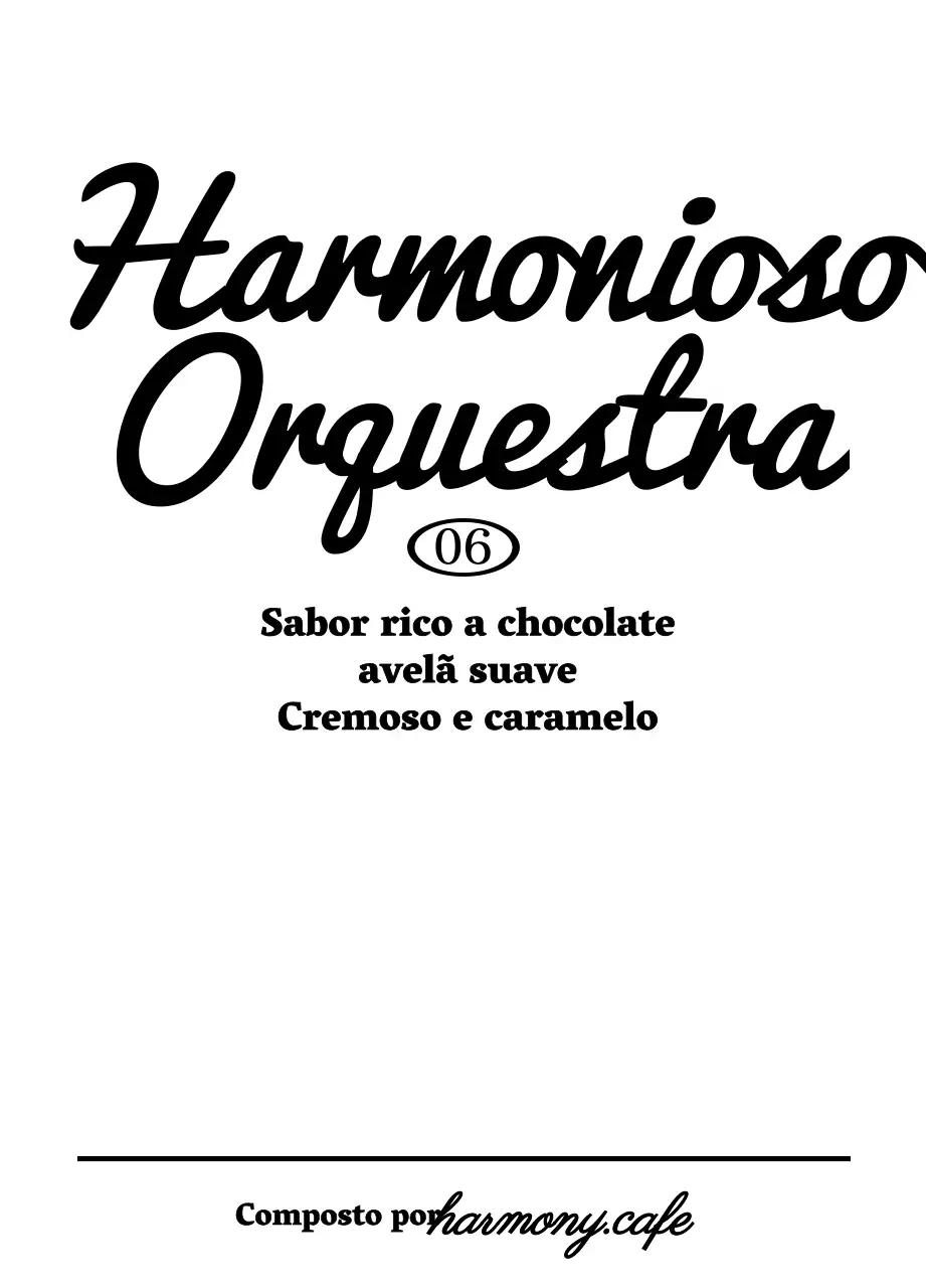 Café com toques de cursivo preto