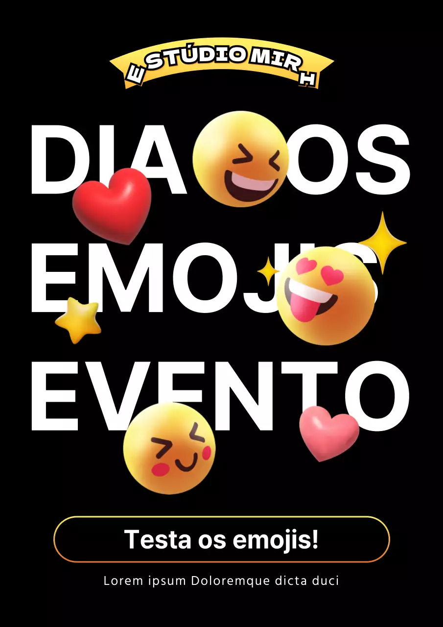 Eventos pretos, com texto realçado