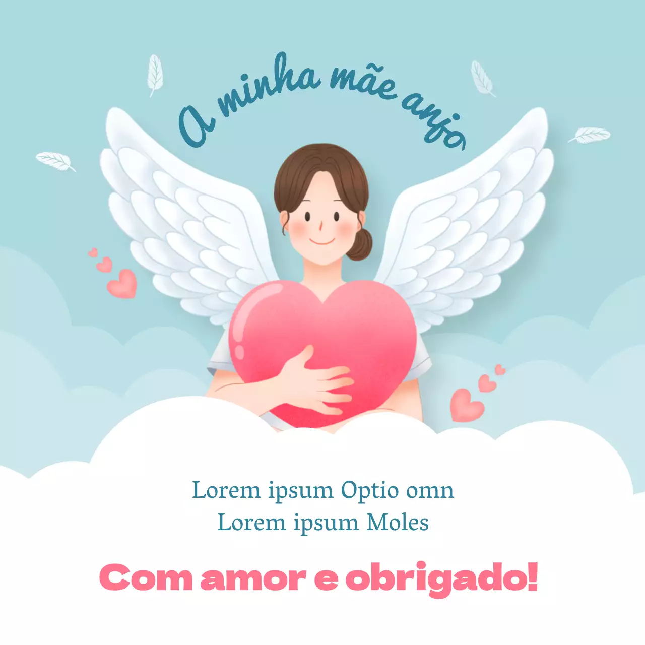 Dia da Mãe Agradecimento do Dia da Mãe com um conceito de anjo nas nuvens