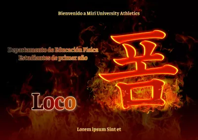 Diseño de bienvenida para nuevos estudiantes con un intenso concepto de fuego
