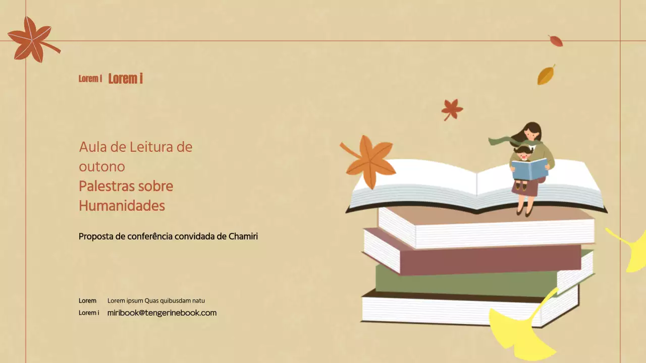 Lição de Leitura de outono Tema em Castanhos e Beges