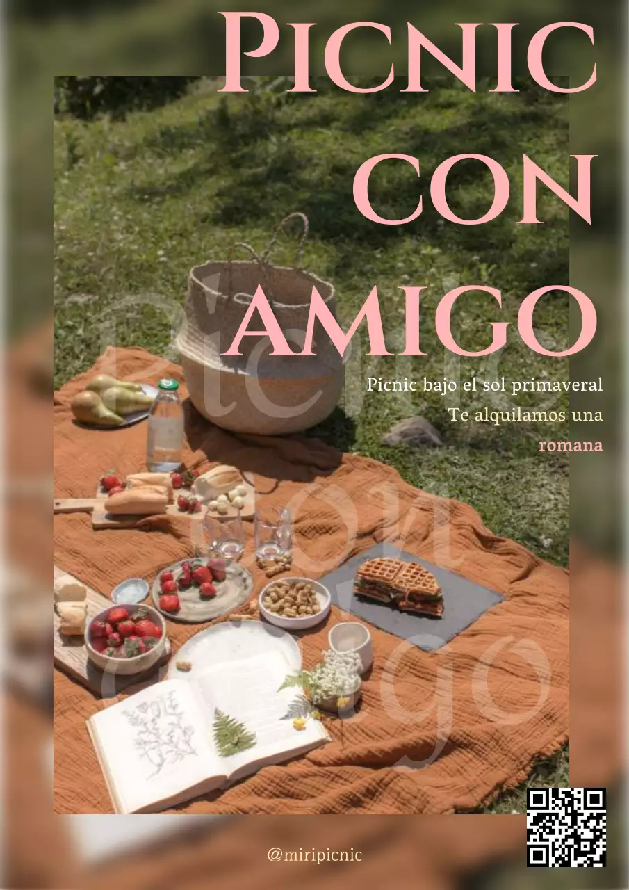 Promueva el alquiler de picnics vintage en rosa y amarillo