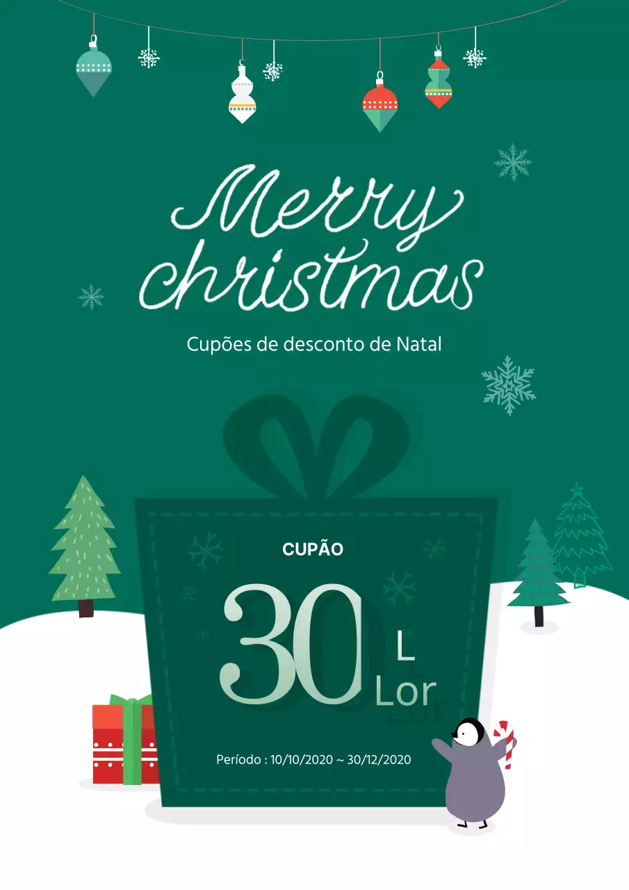 Cupões de desconto de Natal