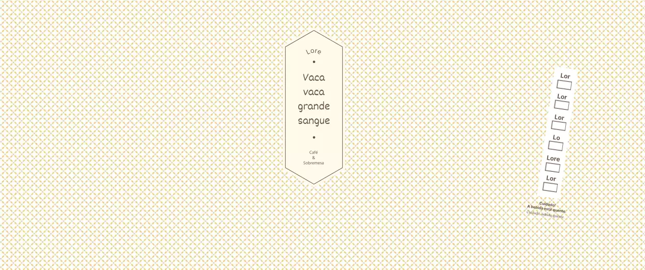 Padrões simples em amarelo claro e castanho para um café concetual