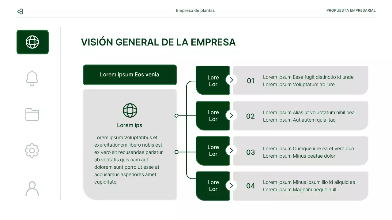 Propuesta de negocio de negocios en blanco y verde concepto de hoja natural