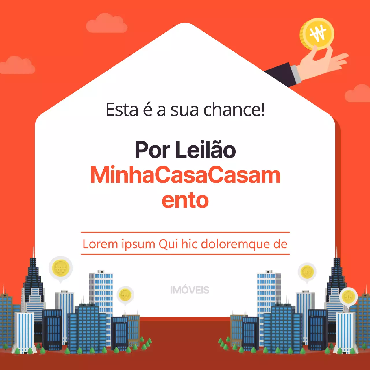 Propriedade de investimento em leilão multicolorida