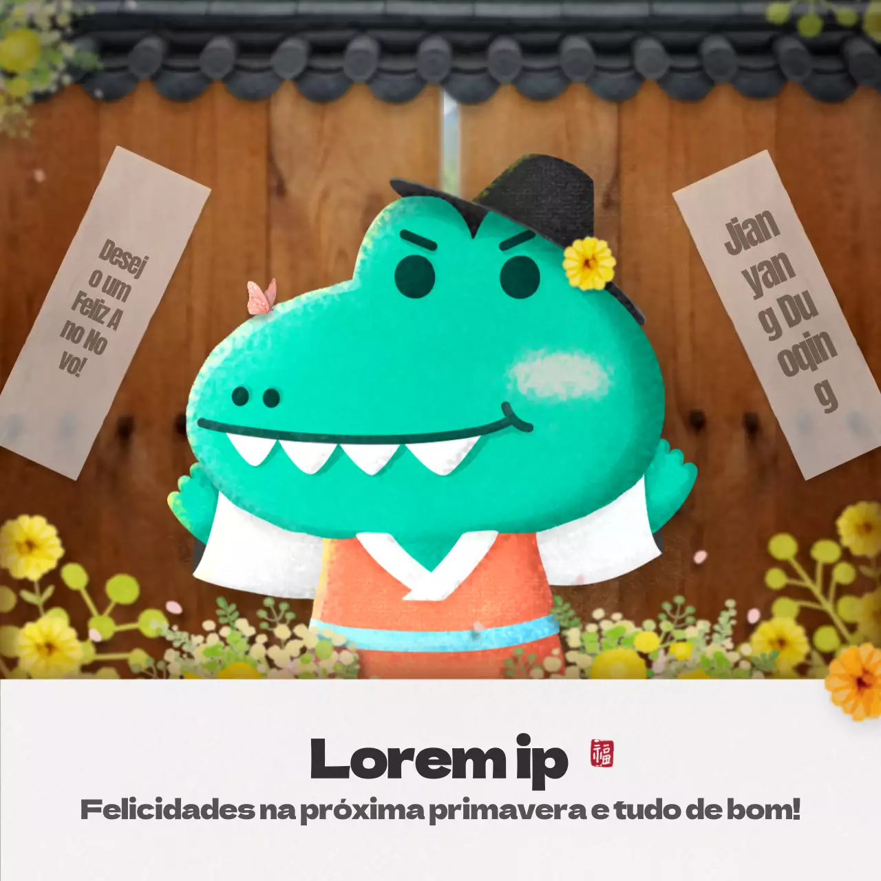 Conceitos de primavera com personagens giras