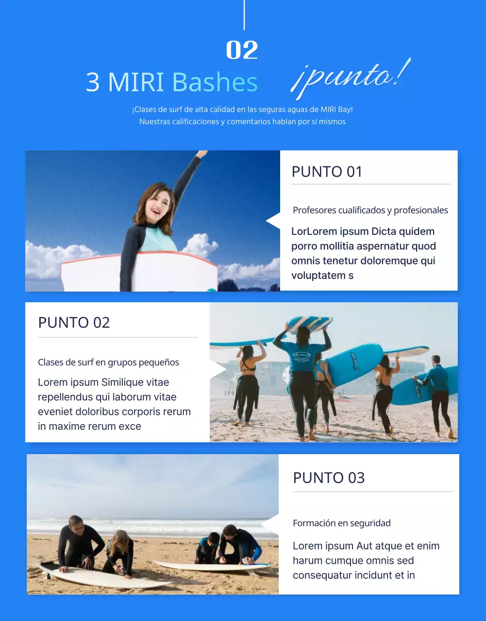 Detalles del paquete Blue Cool Surf