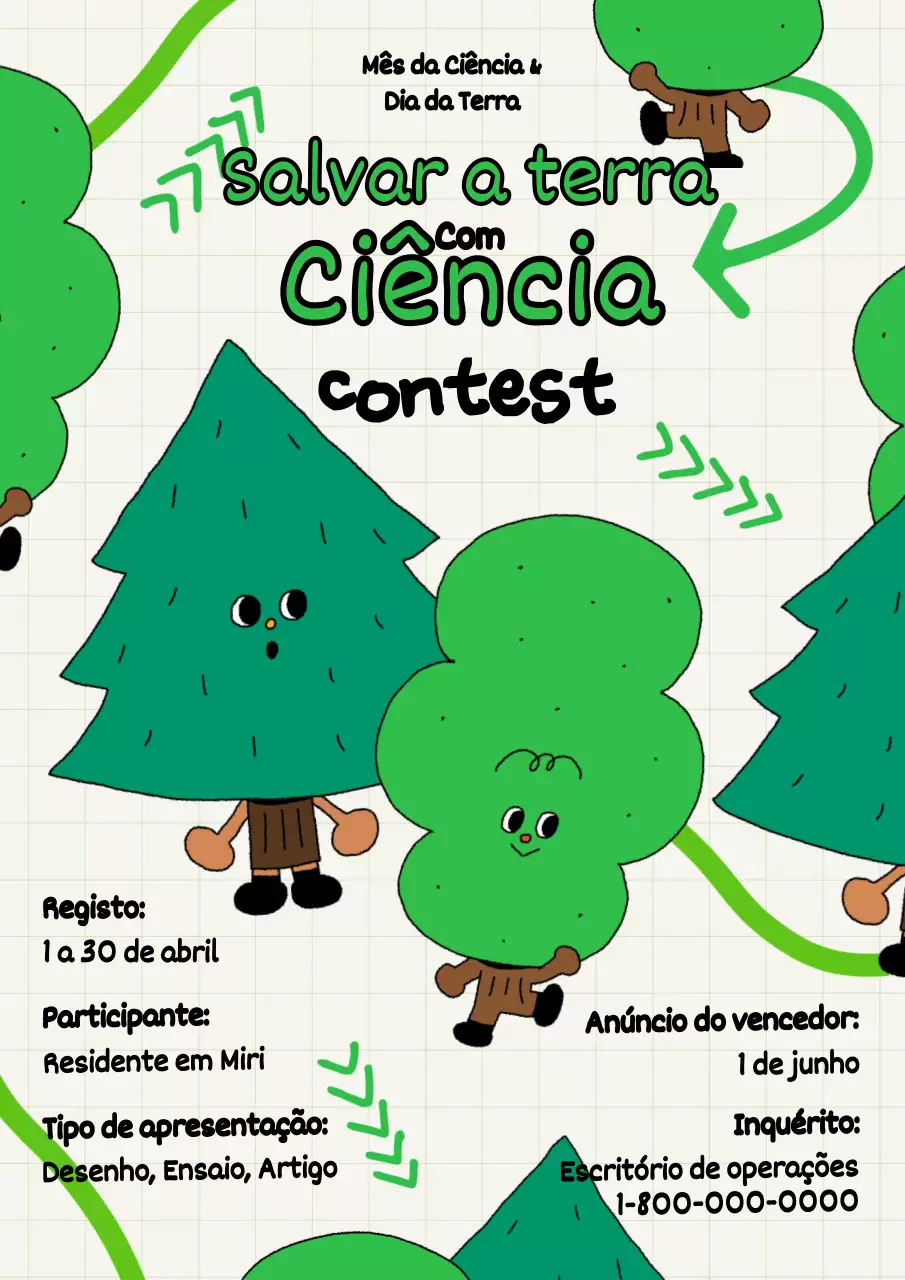 Concurso do Dia da Ciência para pontos de carácter de semente de lótus e de árvore verde