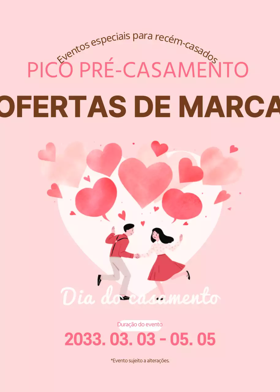 Recém-casados em ofertas cor-de-rosa