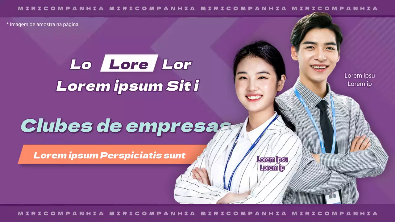 Miniatura de um grupo de afinidade de uma empresa com um gráfico concetual roxo