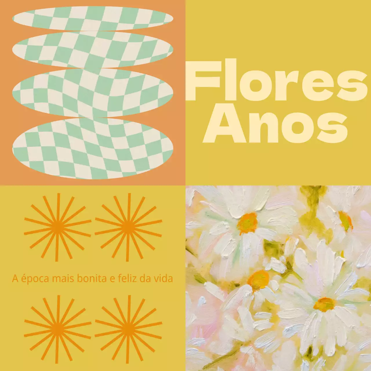 Capa de álbum moderna em amarelo e laranja pós