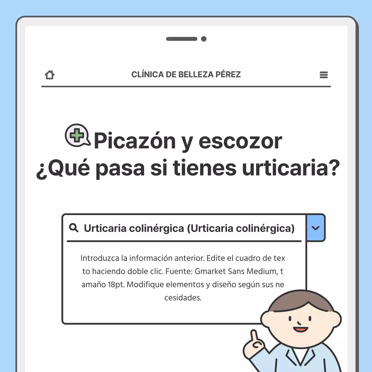 Promocione su hospital con un bonito concepto de móvil en azul claro