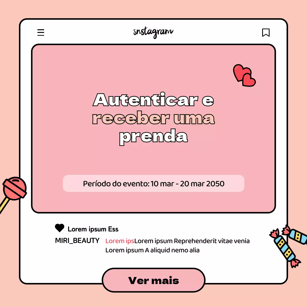Pink White Day redes sociais Instagram de eventos