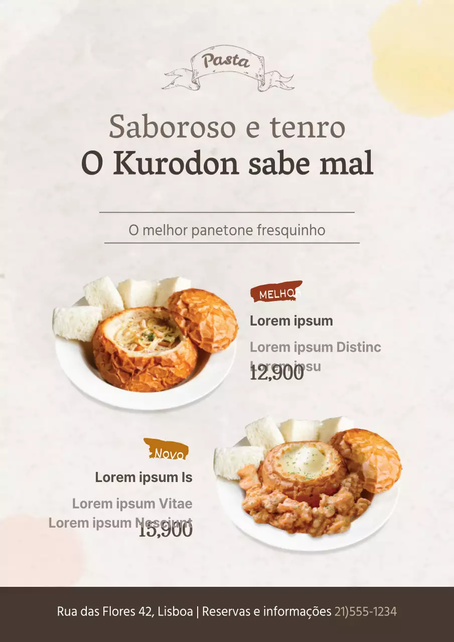 Placa de menu de massagem simples e luxuosa