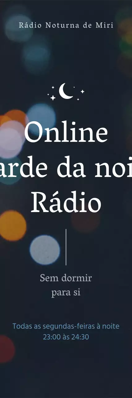 Emoção escura e azul-marinho na rádio nocturna online