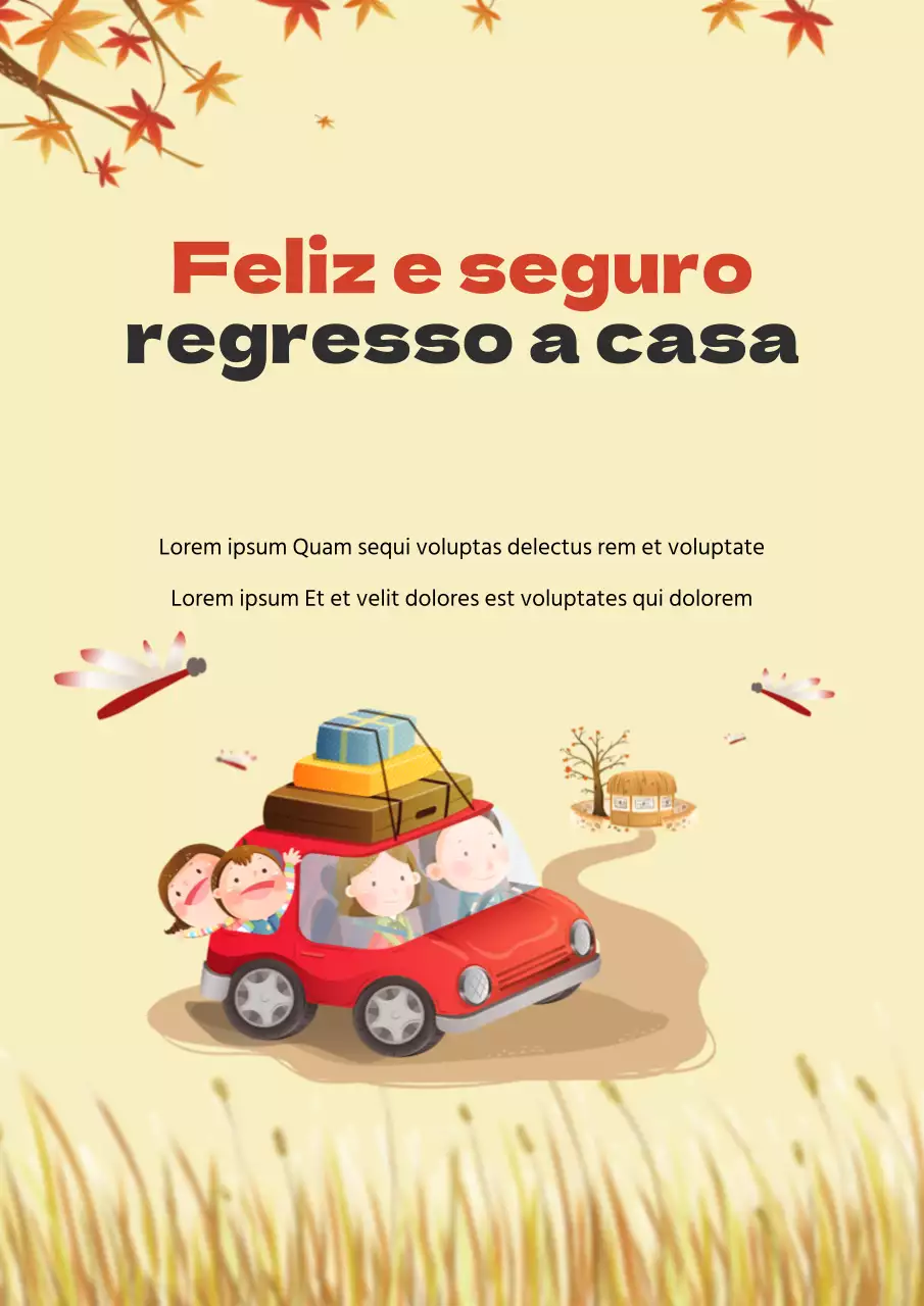 Folheto amarelo giro de agência de viagens