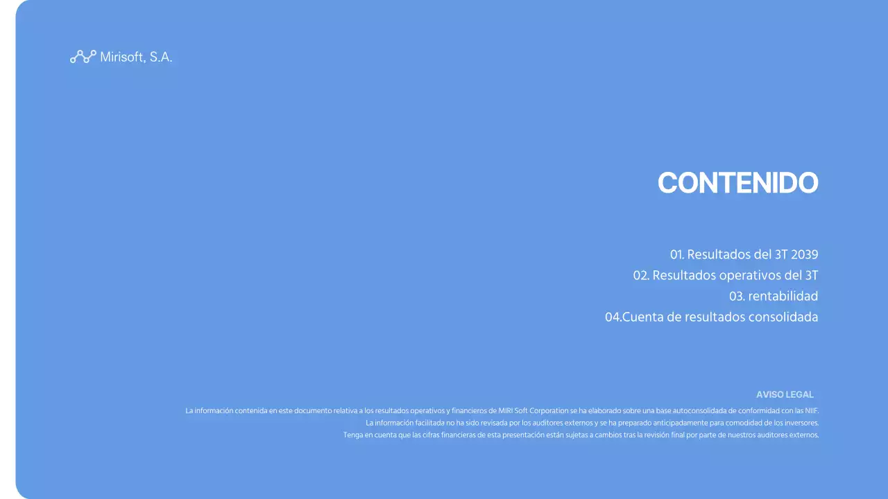 Resultados de las operaciones de Bluetone en el tercer trimestre de 2039 Informe trimestral Informe semestral Mirisoft, Inc.