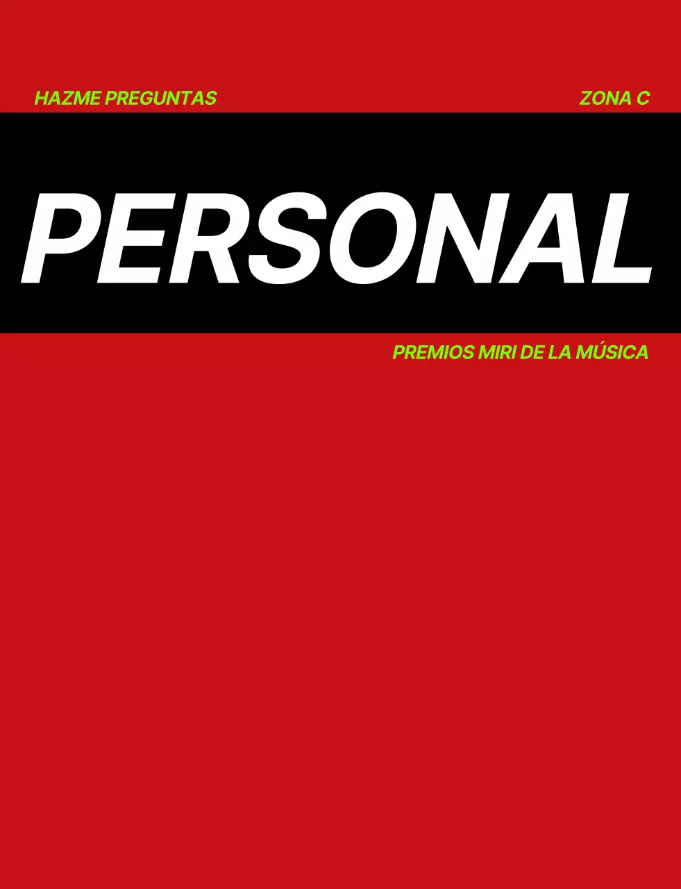 Premios de la Música Concierto Personal Chaleco con Negro Blanco Fluorescente Símbolo Verde Logotipo